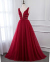 Siaoryne 2019 Wine Red A Line Bling Bling Tulle Prom Dresses Long Pageant Gown for Girls PL698