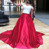 Siaoryne LP035 Off the Shoulder Lace and Satin Evening Dress prom Gowns