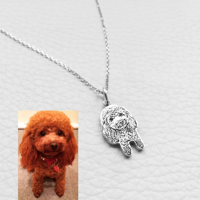 Private Custom Provide Photo Customization JEWELS 925 Sterling Silver DIY Dog Pedant Necklaces Pet Charm Silver Necklace Jewelry LP0523