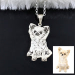Private Custom Provide Photo Customization JEWELS 925 Sterling Silver DIY Dog Pedant Necklaces Pet Charm Silver Necklace Jewelry LP0523
