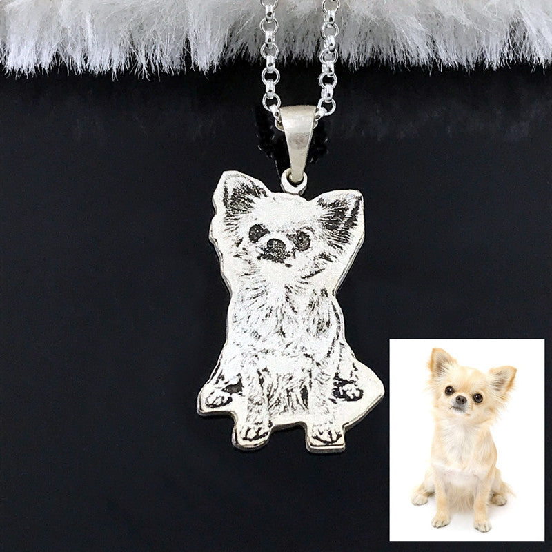 Private Custom Provide Photo Customization JEWELS 925 Sterling Silver DIY Dog Pedant Necklaces Pet Charm Silver Necklace Jewelry LP0523