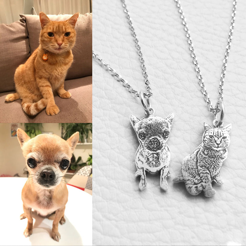Private Custom Provide Photo Customization JEWELS 925 Sterling Silver DIY Dog Pedant Necklaces Pet Charm Silver Necklace Jewelry LP0523
