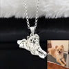 Private Custom Provide Photo Customization JEWELS 925 Sterling Silver DIY Dog Pedant Necklaces Pet Charm Silver Necklace Jewelry LP0523
