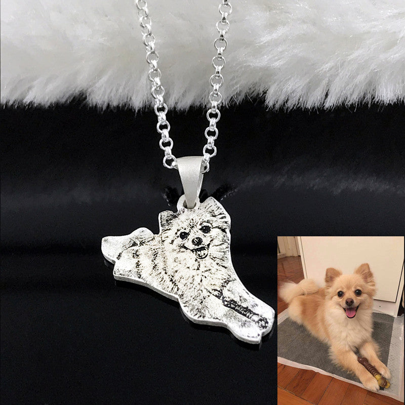 Private Custom Provide Photo Customization JEWELS 925 Sterling Silver DIY Dog Pedant Necklaces Pet Charm Silver Necklace Jewelry LP0523