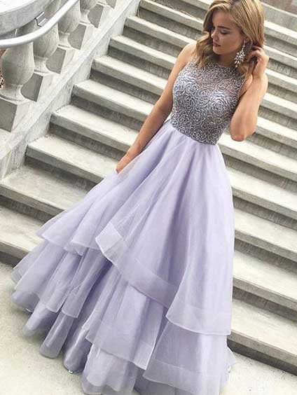 Siaoryne LP0903 Boat Neck Long Prom Dresses Formal Gowns