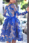 Siaoryne LP0903 Short Prom Dress Royal Blue Homecoming Dress Lace
