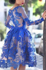 Siaoryne LP0903 Short Prom Dress Royal Blue Homecoming Dress Lace
