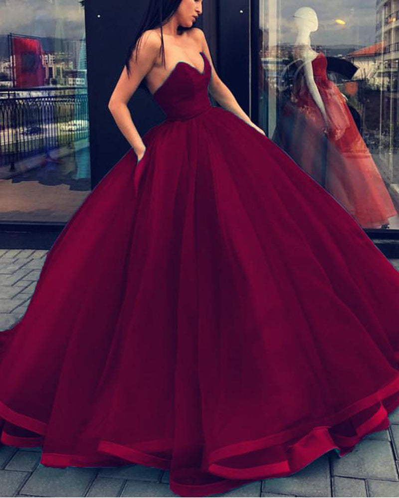 Sweet 16th Quinceanera Gown Royal Blue/Burgundy Sweetheart Corset Debutante Dresses for Girls PL8745