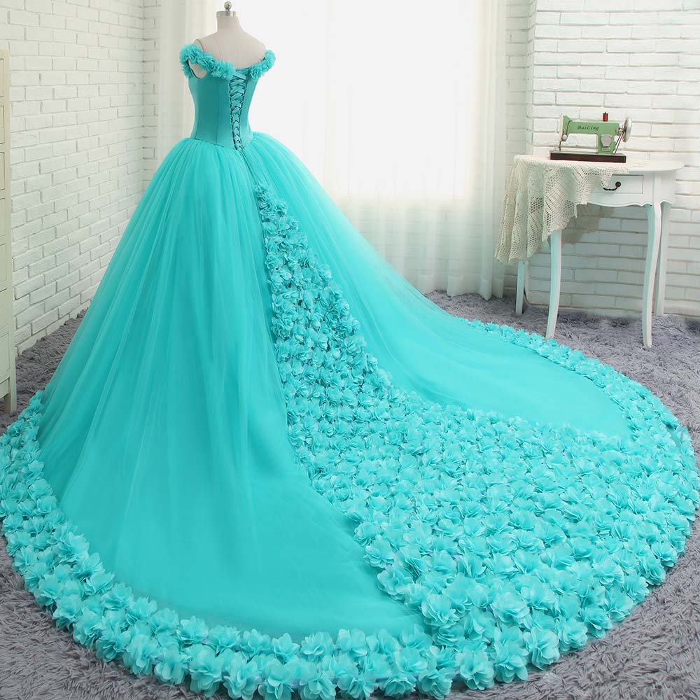 turquoise blue wedding dress Bohemian Lace Dress: Teal Tulle Skirt, Outdoor Bridal Gown Elastic Silk Like Satin Wedding Gowns Turquoise Blue Bridesmaid