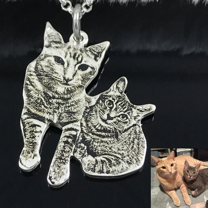 Private Custom Provide Photo Customization JEWELS 925 Sterling Silver DIY Dog Pedant Necklaces Pet Charm Silver Necklace Jewelry LP0523
