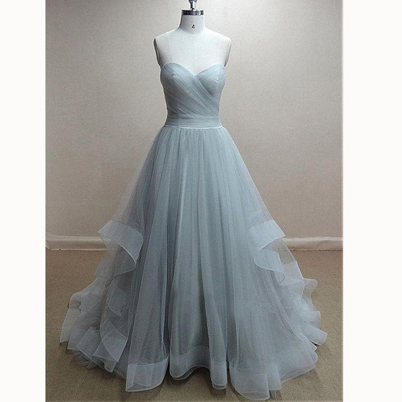 Elegant Tulle Sweetheart Ruched A Line Prom Dresses 2020 Formal Wear Vestido