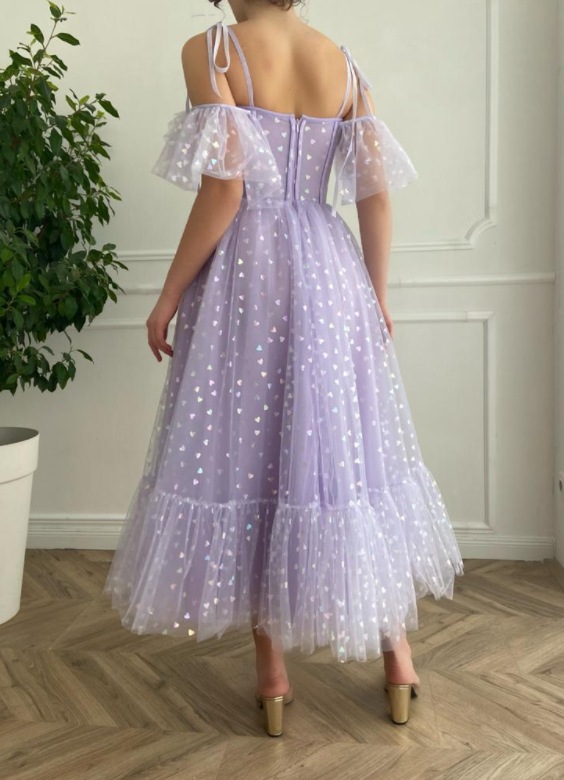 Lavender Short Tea Length Prom Dresses Party Dress ,Girls Graduation G – Siaoryne Lavender Short Tea Length Prom Dresses Party Dress ,Girls Graduation G – Siaoryne