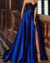 Green/Red /Blue Long Sweetheart Prom Evening Dresses 2019 with Black Lace
