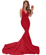 Siaoryne LP0831 Burgundy Mermaid halter Long Prom Dress Sexy Women Evening Party Gown 2018