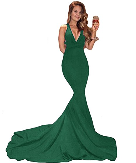 Siaoryne LP0831 Burgundy Mermaid halter Long Prom Dress Sexy Women Evening Party Gown 2018