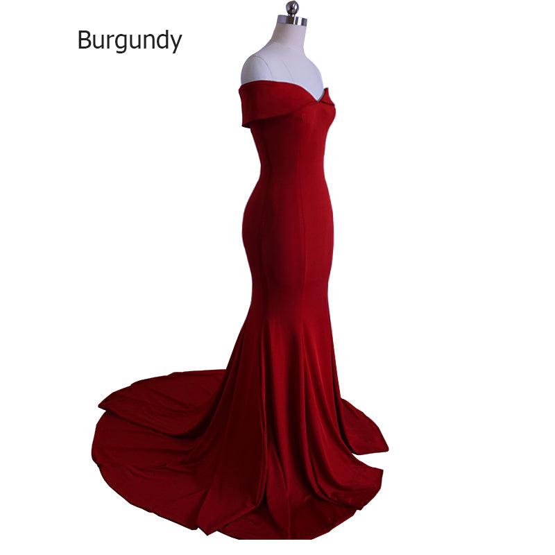 Sexy Fitted Formal Gown Jersey Mermaid Long Evening Gowns