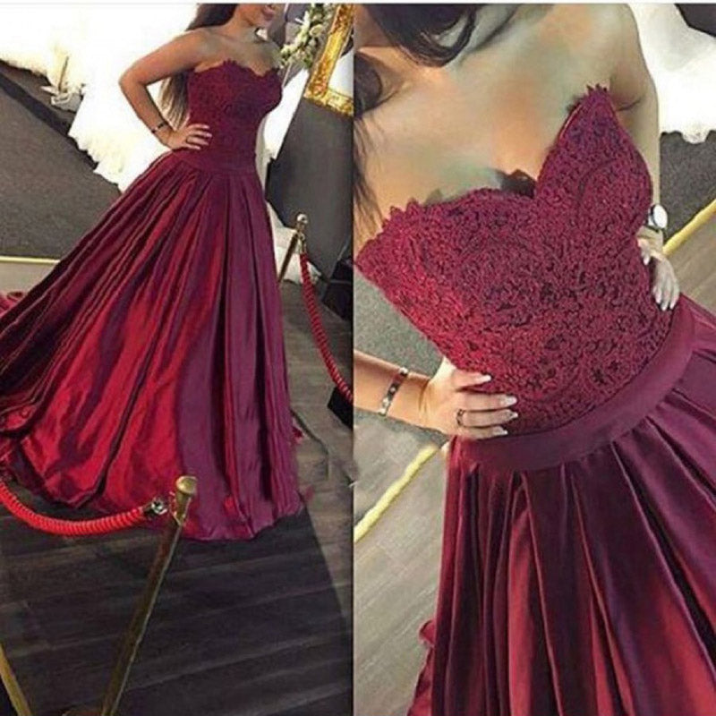 LP1545 New Burgundy Ball Gown Prom dress 2018 Formal Gown Sexy Backless robe de bal