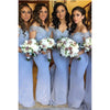 Off the Shoulder Lace Lavender Bridesmaid Dresses Mermaid Woman formal gowns