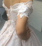 robe de soiree  Lace Satin Prom Dress Ball Gown off the shoulder Sweet 16 Quinceanera dress