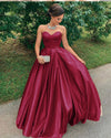 Shiny Satin Sweetheart Long  Prom Dress PL2227