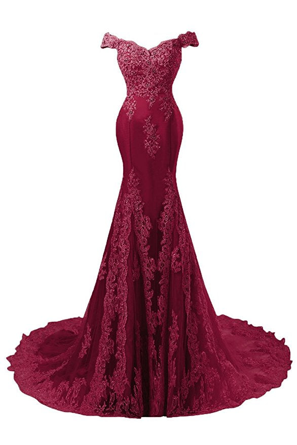 LP7891 Gorgeous  Evening Long Dress off the Shoulder Lace Formal Prom Gowns,2018 Vestido De Festa Longo