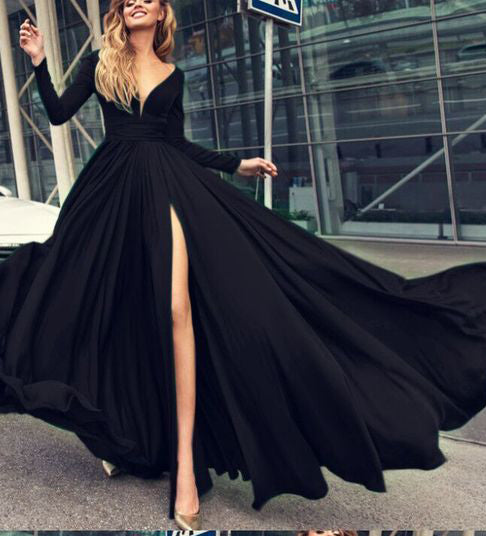 Long Sleeved Formal Wear for Women Outfits 2018 Sexy Slit Evening Dres Siaoryne Long Sleeved Formal Wear for Women Outfits 2018 Sexy Slit Evening Dres Siaoryne