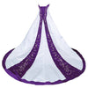 Sweetheart Royal Blue and White Wedding Dress A Line Satin Embroidery Lace Bridal Gown WD302