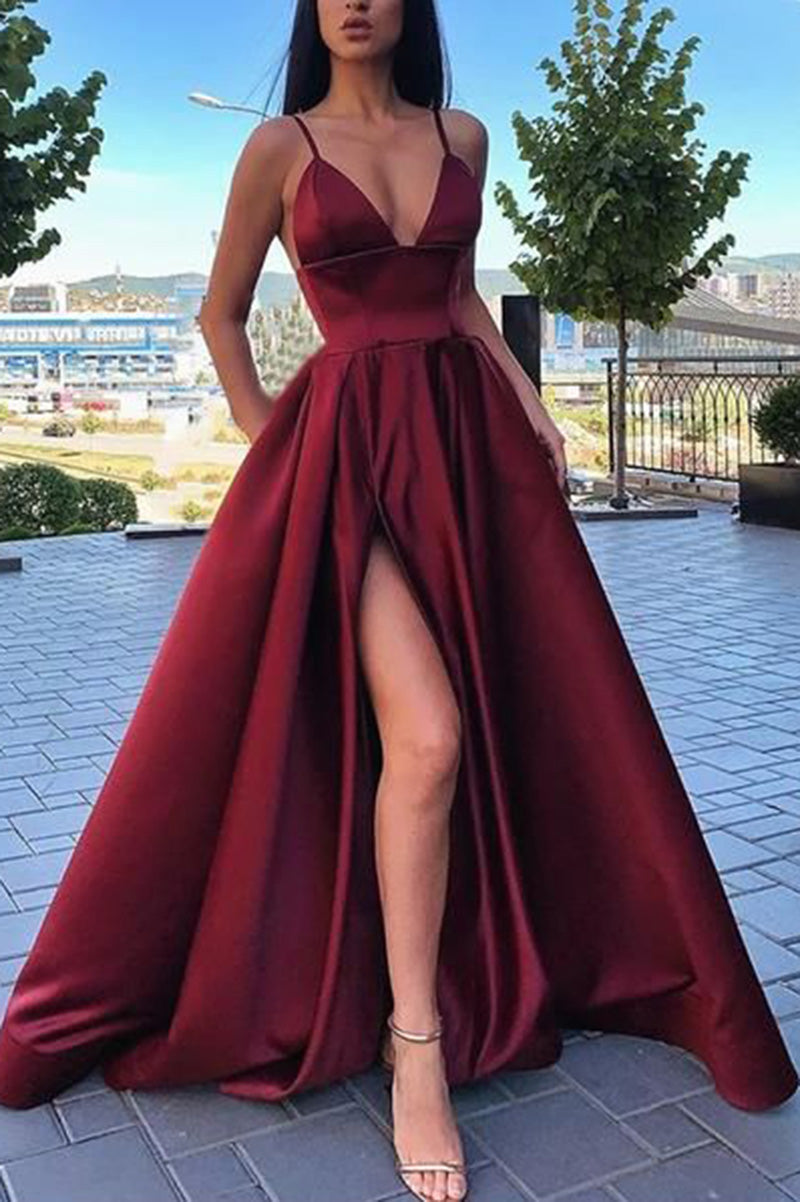 Emerald Green /Baby Blue Sexy A Line Women Formal Prom Gowns with Split PL2144