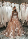 Siaoryne WD1111 Off Shoulder  Gold Wedding Dresses Ball  evening Dress Ivory Lace Bridal Dress 2020