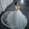 Siaoyne WD0828 Long Sleeves Vintage Lace Beaded Wedding Dress Court Train Vestido De Novias 2022