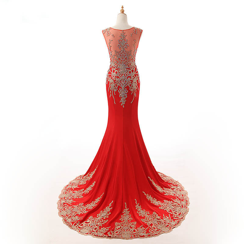 Siaoryne O Neck Cap Sleeves Mermaid Prom Evening Dresses Women Formal Gowns With Applliqued Lace