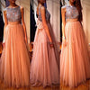 Siaoryne Stunning New Boat Neck Crystal Beading Chiffon Custom Made Prom Dress Long