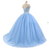Cold Shoulder Sky Blue Sweet 16 Dresses Girls Quinceanera Gown Ball Gown Prom Dress