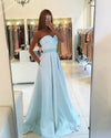 A Line Blush Pink Formal Party Dress with Pocket ,satin 2019 Girls Long Senior Graduation Prom Dresses With Beading Belt PL8746