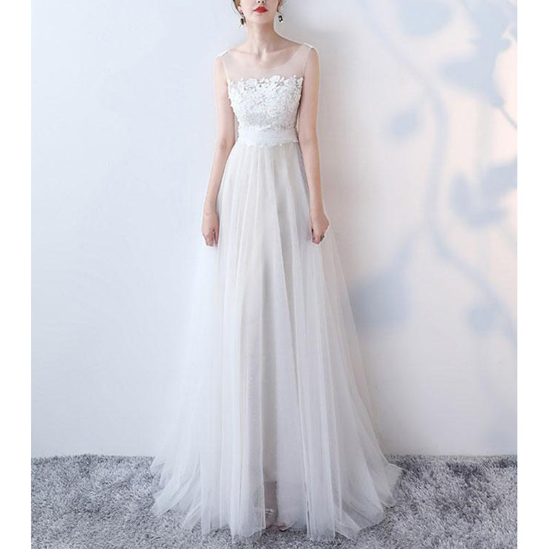 Vestido de novia de playa con encaje y tul Vestidos de novia de encaje estilo bohemio Robe De Mariee largo WD5539 
