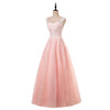 Fancy Pink Appliqued Lace Long 2020 Prom Dress balo elbiseleri Women Formal Party Gown