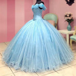 Cinderella Corset Prom Dress Ball Gown Girls Sweet 16 Debutante Gown Birthday Quinceanera Dress