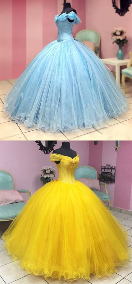Cinderella Corset Prom Dress Ball Gown Girls Sweet 16 Debutante Gown Birthday Quinceanera Dress