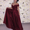 Elegant Black Lace Prom Dress Off the Shoulder A Line Women Evening Long Dresses vestido de formatura