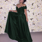 Elegant Black Lace Prom Dress Off the Shoulder A Line Women Evening Long Dresses vestido de formatura