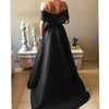 Sexy Off the Shoulder Red Wine Prom Dress Women Formal  A Line Evening Dresses Vestido De Festa 2018