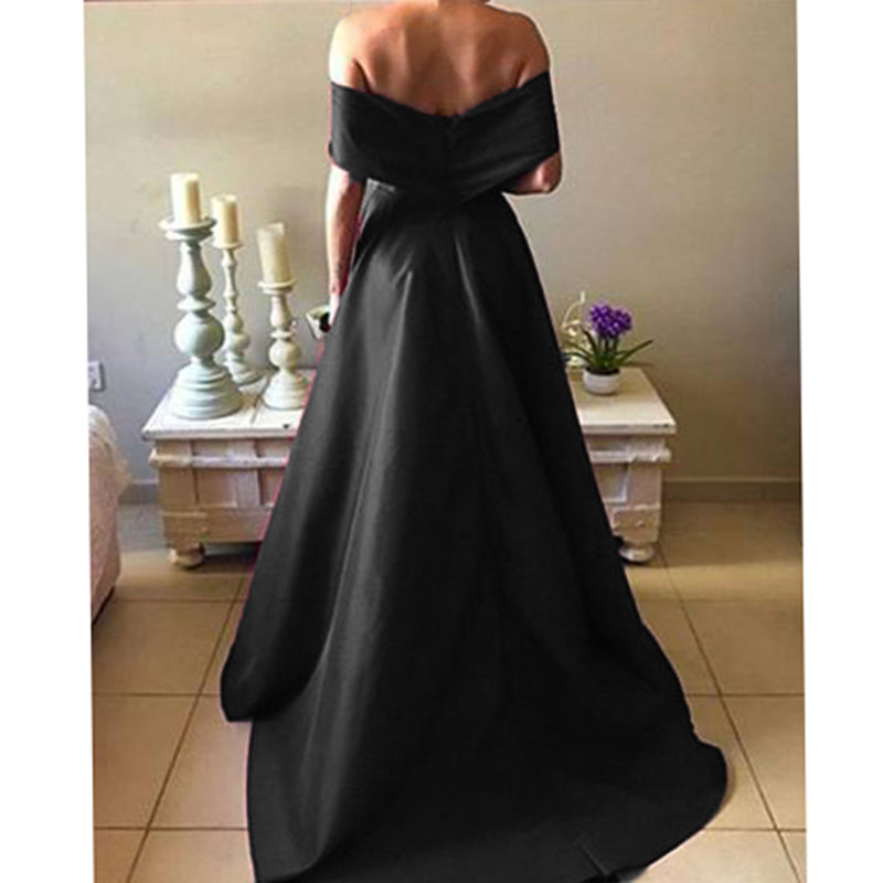 Sexy Off the Shoulder Red Wine Prom Dress Women Formal  A Line Evening Dresses Vestido De Festa 2018