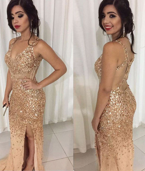 Luxury Crystal Rhinestones Prom Dresses party Evening Gowns Mermaid Sexy Style