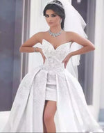 sweetheart Sexy High Low Lace Wedding dress A Line Front Short Long Back Bridal Gowns Roabe De Mariee