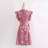 Free Shipping Chic Chiffon V Neck Print Floral Summer Casual Dress Women Outfit 2018 CS180
