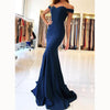 Off the Shoulder Royal Blue Mermaid Prom Dresses Long Women Party Gown evening ceremony dresses LP6625