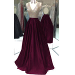 Siaoryne LP037 Long Sexy V Neck Beading Crystal Prom Dress Long Evening Gowns
