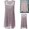 Grey Lace Casual Dress Summer/Spring Winter Sundress 2020 Oversize fashion Vestido