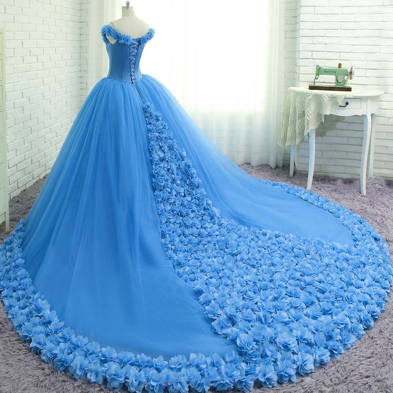 Siaoryne Uniqe Custom Made Handmade Flowers Rose Wedding Dresses New Fashion Prom Gowns