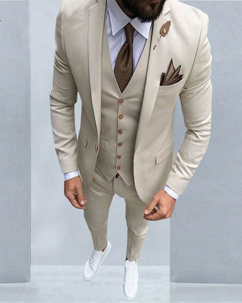 Beige Groom Tuxedos for Men,Formal Dress Suits for Wedding SE07113
